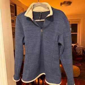 KUHL Sweater Alksa Sherpa Fleece Pullover Sweatshirt Blue